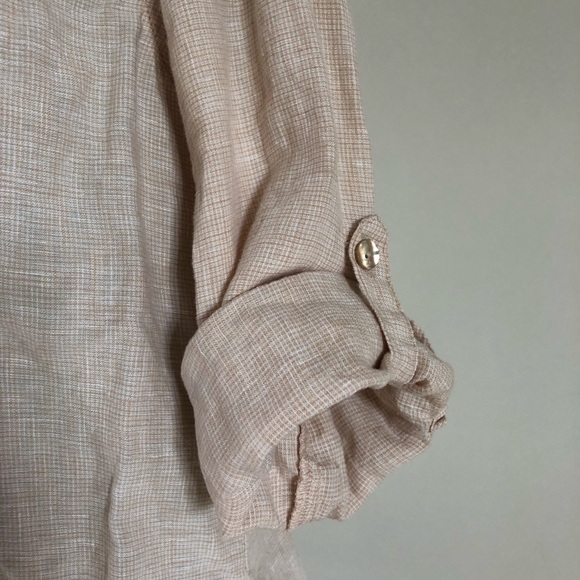 Women’s Fresh Produce Beige Button-Up Linen Shirt size S - Picture 7 of 12